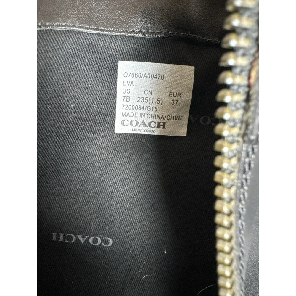 Coach Knee High‎ Boots Black Leather Turnlock Womens Size 7B Riding Boots  S1